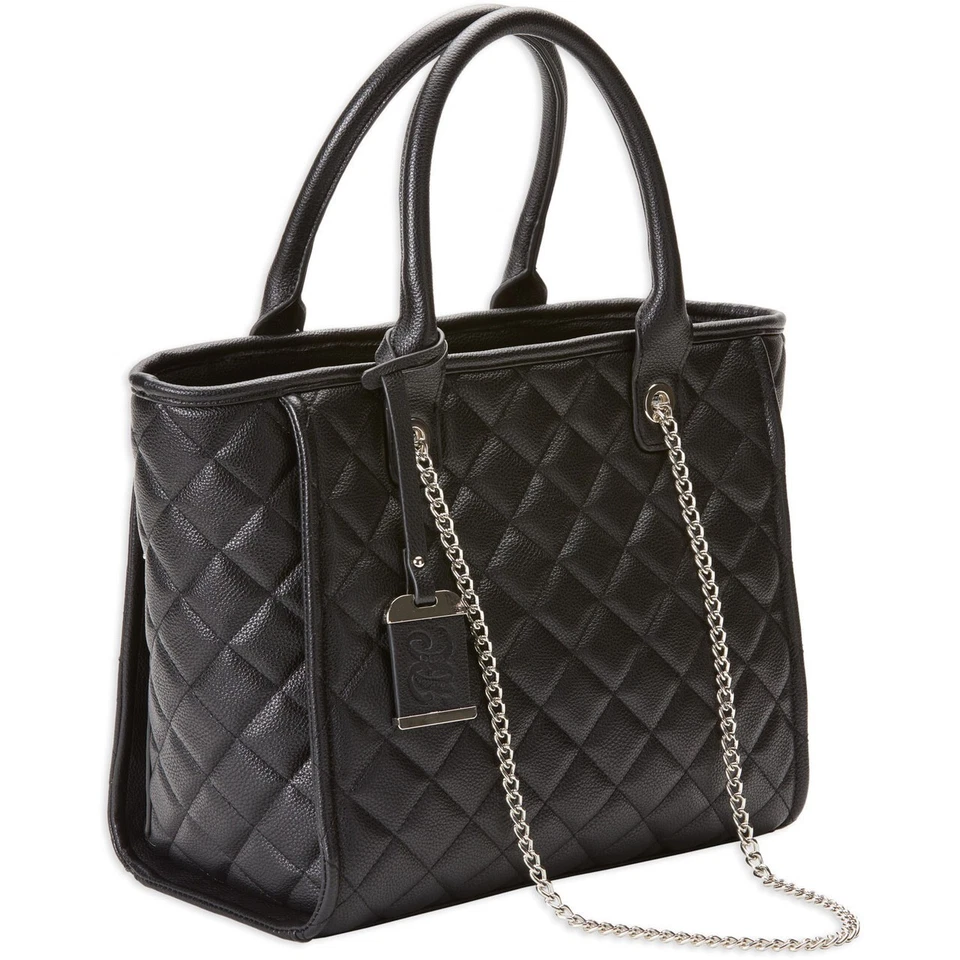 Bulldog Quilted Tote Style Purse with Holster - Black Nylon - Image 1 of 1
