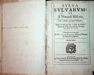 Francis Bacon / Sylva Sylvarum or Naturall Historie in Ten Centuries 1631 - Imagen 1 de 4