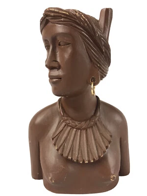 Vintage Indigenous Lady Bust Sculpture - Image 1 of 4