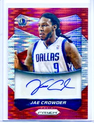 JAE CROWDER Auto /149 Red Pulsar Bucks Panini Prizm NBA 2014-15🔥💎 - Image 1 of 3