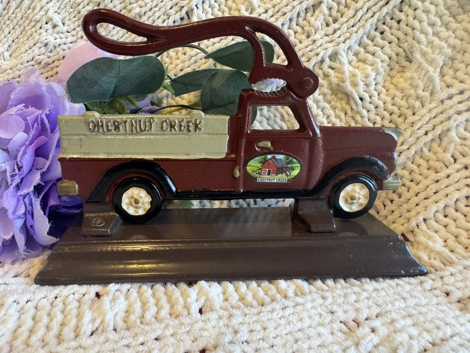 Chestnut Creek Cast Iron Farm Truck Nut Cracker 7.5” Vintage Kitchen Decor - Image 1 of 4