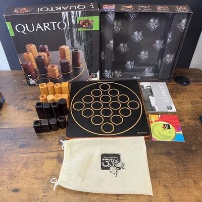 QUARTO! Pattern Logic Abstract Strategy Wood Board Game 1991 Gigamic Complete - Image 1 of 4