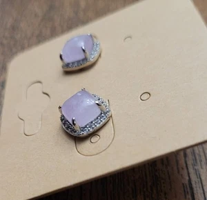 .925 Silver Cushion Cut Prong Set Rose Quartz Stud Earrings - Picture 1 of 3