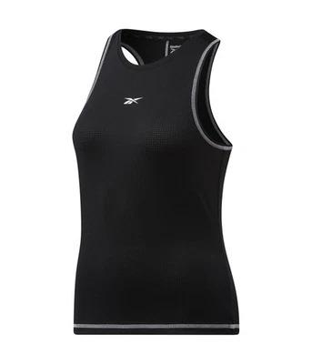 Camiseta sin mangas Reebok Workout Ready de malla para mujer, negra, pequeña Foto 1 de 2