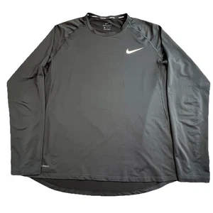 Camisa de Combate Nike Pro Adulto Talla XLarge Swoosh Manga Larga Ajustada Gimnasio Para Hombres Negra - Imagen 1 de 10