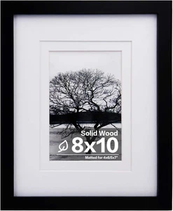 Elegante marco de madera maciza 8x10 con plexiglás para fotos 4x6 - Imagen 1 de 12