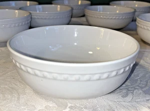 JC Penney White BEAD Cereal Salad Bowls Set of 8 NEW - Picture 1 of 4