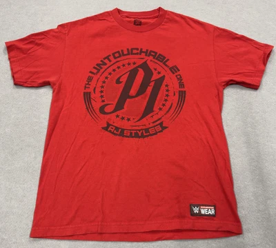 AJ Styles Shirt Mens Large Red WWE Wrestling The Untouchable One P1 Phenomenal L - Image 1 of 4