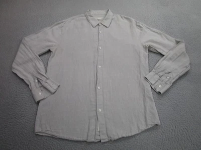 ONIA Shirt Mens Medium Gray Linen Blend Button Long Sleeve Chambray Casual - Image 1 of 4