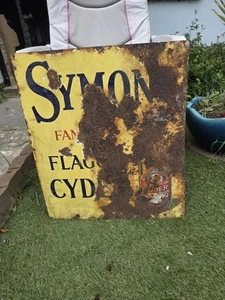Vintage Symons Cyder enamel Pub Advertising Sign 24 X 21" - Picture 1 of 3