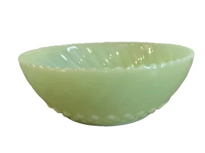 Fire King Jadeite Bowl Dish Diamond Bottom Bon Bon Sawtooth Rim Vintage MCM - Image 1 of 4