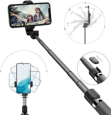 360° Rotation Selfie Stick Tripod Compatible with iPhone, Android, Small Camera - image 1 of 4