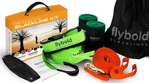 Slackline Kit Slack Line Longer 57 Ft Line With Tree Protectors And Carry Bag Ti - Picture 1 of 8