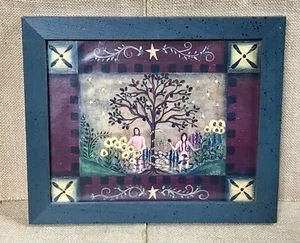 Impresión artística enmarcada vintage Jardín del Edén Amy Schmidt Árbol del Conocimiento bíblico - Imagen 1 de 5