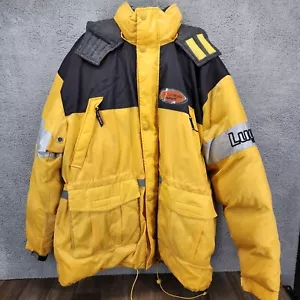 Lugz Sport Vintage XL Puffer Down Jacket Winter Coat Insulated Yellow Black - Picture 1 of 20