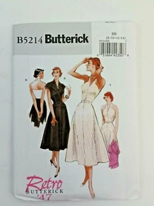Retro Butterick '47 B5214 Misses' Jacket Dress Belt BB 8 10 12 14 New Uncut - Picture 1 of 2