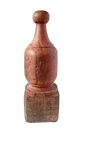 Handmade Turned Wooden Finial Maple? Decor Accent Primitive Vintage 9” Tall Cover