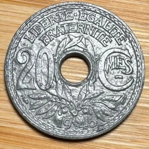 PIECE DE 20 CENTIMES ZINC 1945 (1262) VOIR PHOTOS - Picture 1 of 2