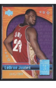 DAMAGED 2004 Upper Deck LEBRON JAMES Rookie RC All Star LJ-5 #1045/2004 READ