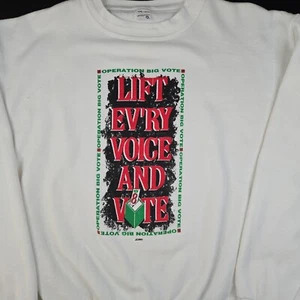 1978-1980 Operation BigVote Crewneck, Sz L (25x27"), BLM, Vote - Picture 1 of 7