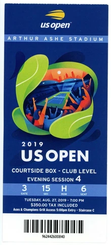 8/27 2019 US Open Tennis Courtside TICKET Serena Williams Bianca Andreescu 4 Cover