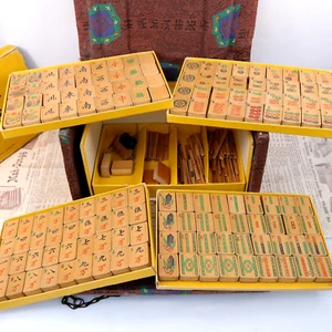Mah Jong Butterscotch Chinese London Retailer Gibson Sons Bamboo Tiles Nouveau - Picture 1 of 20