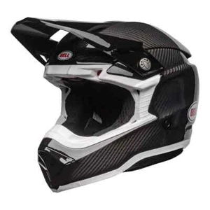 BELL MX 2025 MOTO-10 SPHERICAL MIPS ADULT HELMET (GLOSS BLACK CARBON/WHITE) - Picture 1 of 7