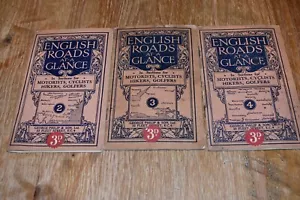 x3 Vintage Road Maps - English Roads at a Glance 2, 3, 4. (South England) - Picture 1 of 13