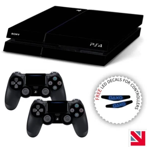 BLACK Matt Colour PS4 Skin Decal Vinyl Sticker Wrap - Picture 1 of 1