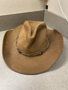 Stetson Rodeo Dr Collection Mens Brown Leather Western Cowboy Hat Size M - Picture 1 of 8