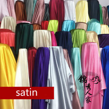 Satin Faux Silk Fabric Brocade Shiny Wedding Cloth Dress Cheongsam Tang Suit DIY