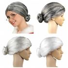 Grey Old Woman Cosplay Wig Funny Dress Up Show Wig  Halloween Masquerade