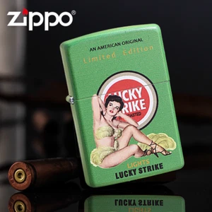 Encendedor Zippo verde mate Lucky Strike anclado niña edición limitada envío a EE. UU. - Imagen 1 de 2