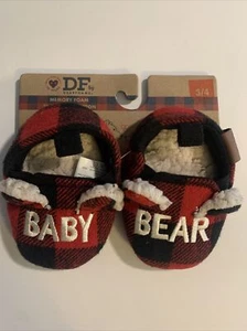 BRAND NEW INFANT/TODDLER BOYS SIZE 3-4 DF BY DEARFOAMS BABY BEAR CLOG SLIPPERS - Picture 1 of 2