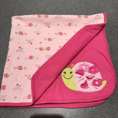 Gymboree Manta Bebé Rosa Flor Completa Floral Caracol Recepción Reversible Foto 1 de 4