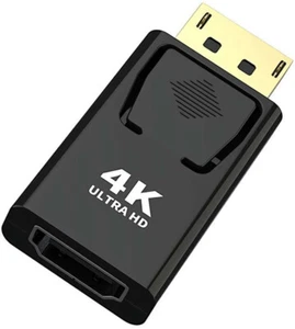 DP Stecker Displayport  HDMI Buchse Adapter Konverter 1080p FullHD 4K TV PC Gold - Bild 1 von 7