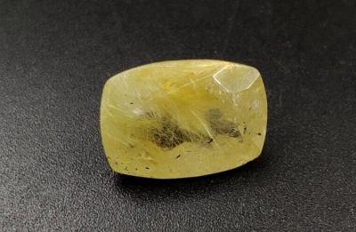 6.70 Ct Rutilated Quartz Loose Gemstone 13.8x10mm Cushion Faceted Cut W18 - Image 1 of 4