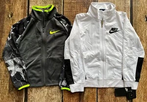 NIKE JACKET LOT OF 2 WHITE GRAY NEW WITH TAGS BOYS SIZE 5 6 EXCELLENT - Picture 1 of 12