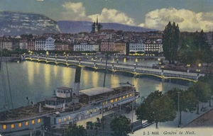 AK, Genf, Schweiz, Geneve la Nuit (S776) - Picture 1 of 2