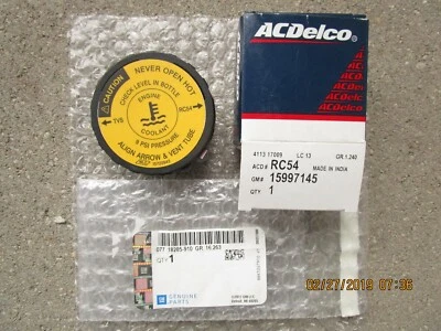 GM 15997145 ACDELCO RC-54 RC54 RADIADOR MOTOR REFRIGERANTE FLUIDO TANQUE TAPA FABRICANTE DE EQUIPOS ORIGINALES NUEVO Foto 1 de 2
