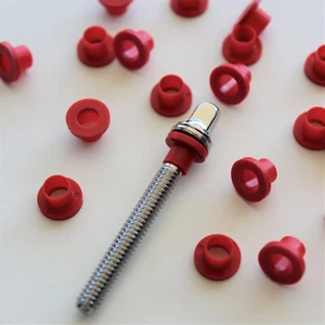 VIRTUE Drums 30-Pack RED Shoulder Washers for Drum Tension Rods Nylon Sleeve - Picture 1 of 4