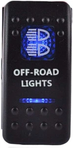 ESUPPORT Car Blue LED Off Road Light Rocker Toggle Switch ON OFF 12V 20A, 24V 10 - Picture 1 of 7