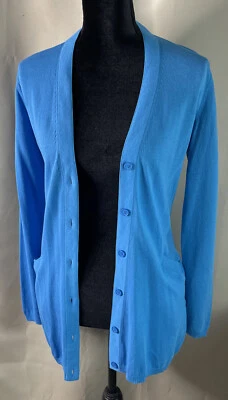 Cárdigan Lafayette 148 New York Azul Claro Abotonado Algodón Viscosa Talla XS Foto 1 de 4