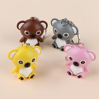 Mini Cute Koala Shape LED Key Chain with Sound Key Holder Flashlight Torch Toy