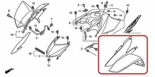 OEM HONDA SPORTRAX TRX250 250 EX FRONT LEFT FENDER RED NEW FACTORY GENUINE Foto 1 de 1
