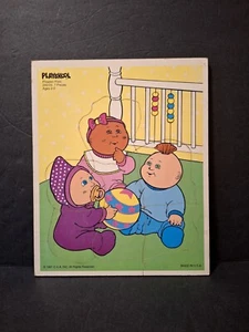 Vintage 1991 Playskool CABBAGE PATCH Playpen Pals! 7pc Wooden Tray Puzzle 240-05 - Picture 1 of 16
