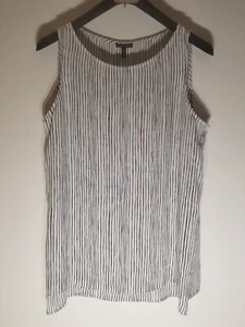 Eileen Fisher Linear Printed Silk Tank Top Size XL NWT $218 - Picture 1 of 13