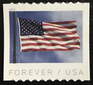 2019 Scott #5342 - Forever - US FLAG - Die Cut 9.5 - Single Mint NH Coil Stamp - Picture 1 of 1
