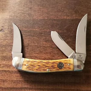 Bertram Cut. Hen & Rooster Germany 213 AWJ (Autumn Walnut) Sowbelly Knife RARE! - Picture 1 of 12