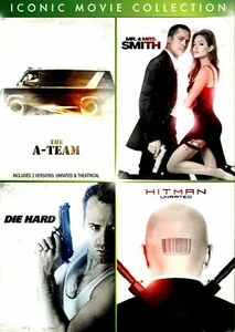 Iconic Movie Collection DVD set: The A-Team, Mr. & Mrs. Smith, Die Hard, Hitman - Picture 1 of 2